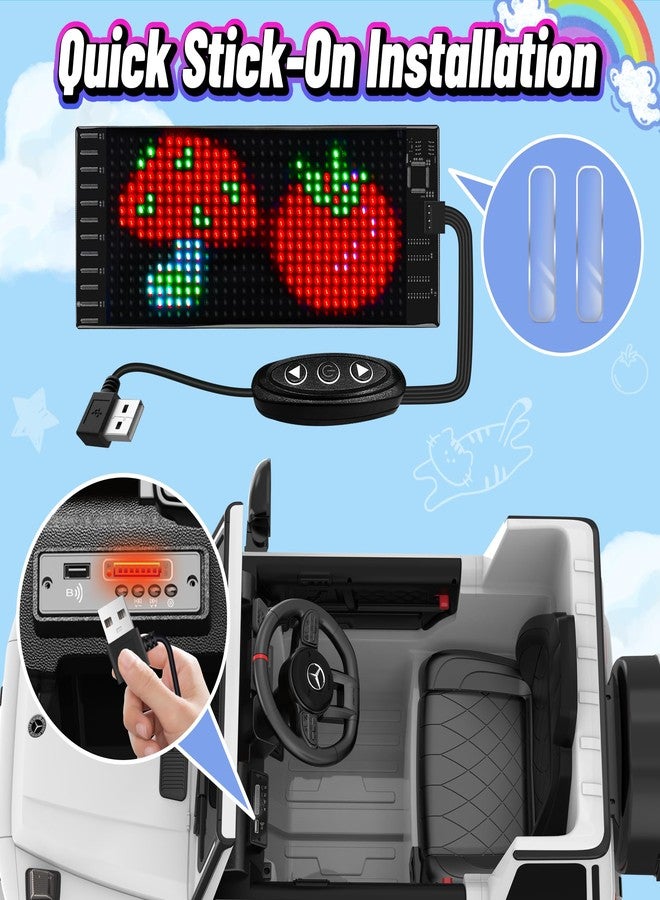 ANPABO LED Display Screen for Kids Ride On Car, LED Sign Compatible with ANPABO Licensed Mercedes-Benz G63, Flexible Display w/10 Dynamic Patterns & Texts, 5V USB Powered, Gift-Ready (7''x3'') - Image 4